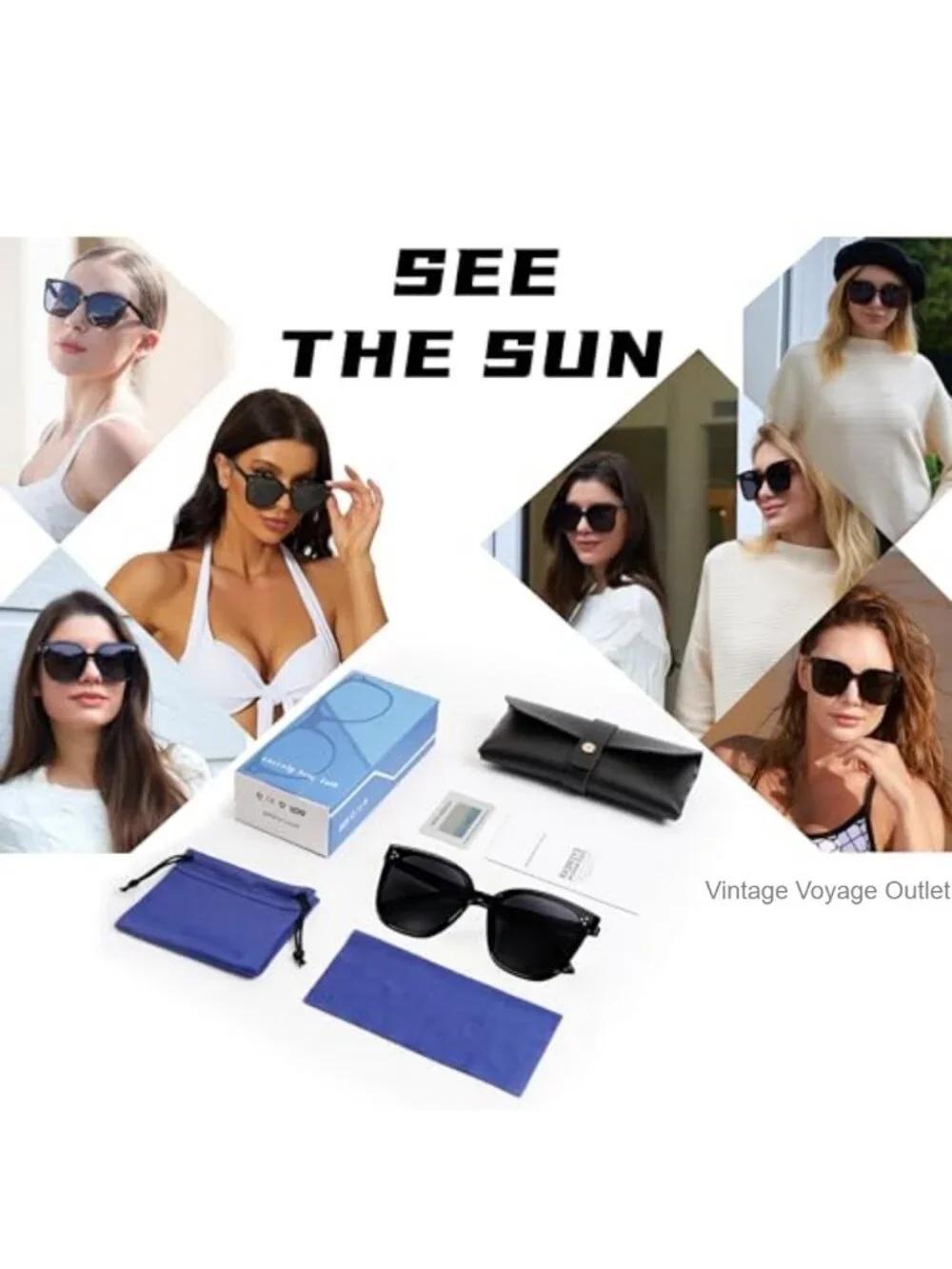 Oversized Polarized Square Sunglasses TR90 Frame UV400 Protection